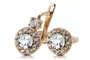 Vintage craft Earrings Zircon 14K Rose gold cec003r